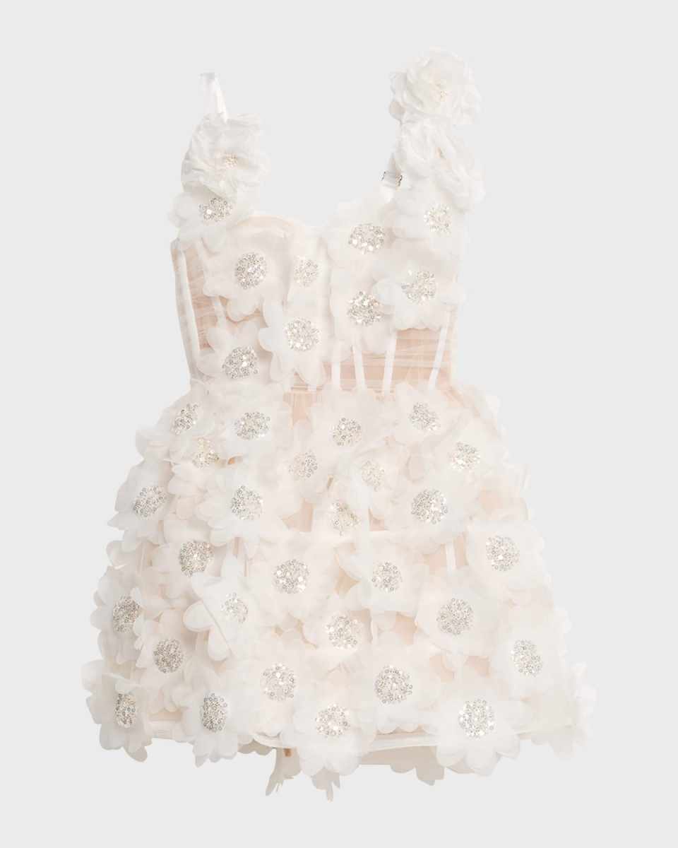 Rosalie Sequin-Embellished Applique Mini Dress
